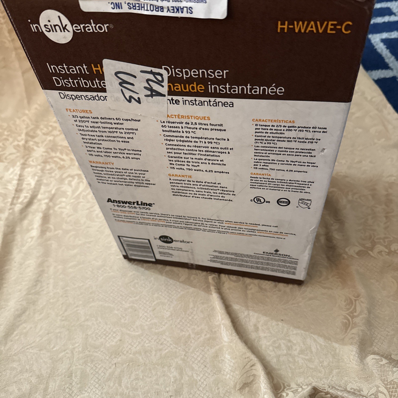 InSinkErator Wave Instant Hot Water Dispenser System H-WAVE-C Faucet & Tank