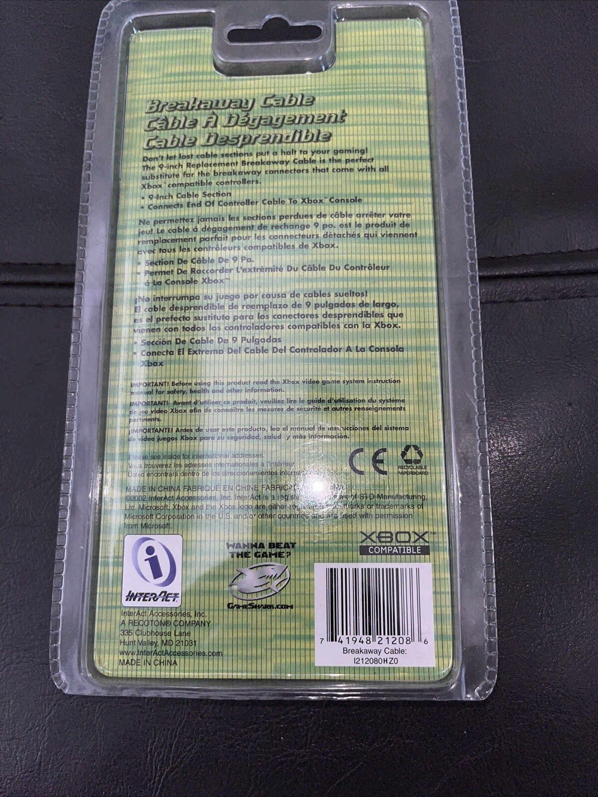 *BRAND NEW* Controller Breakaway Cable (Microsoft XBOX) InterAct 9” For Xbox