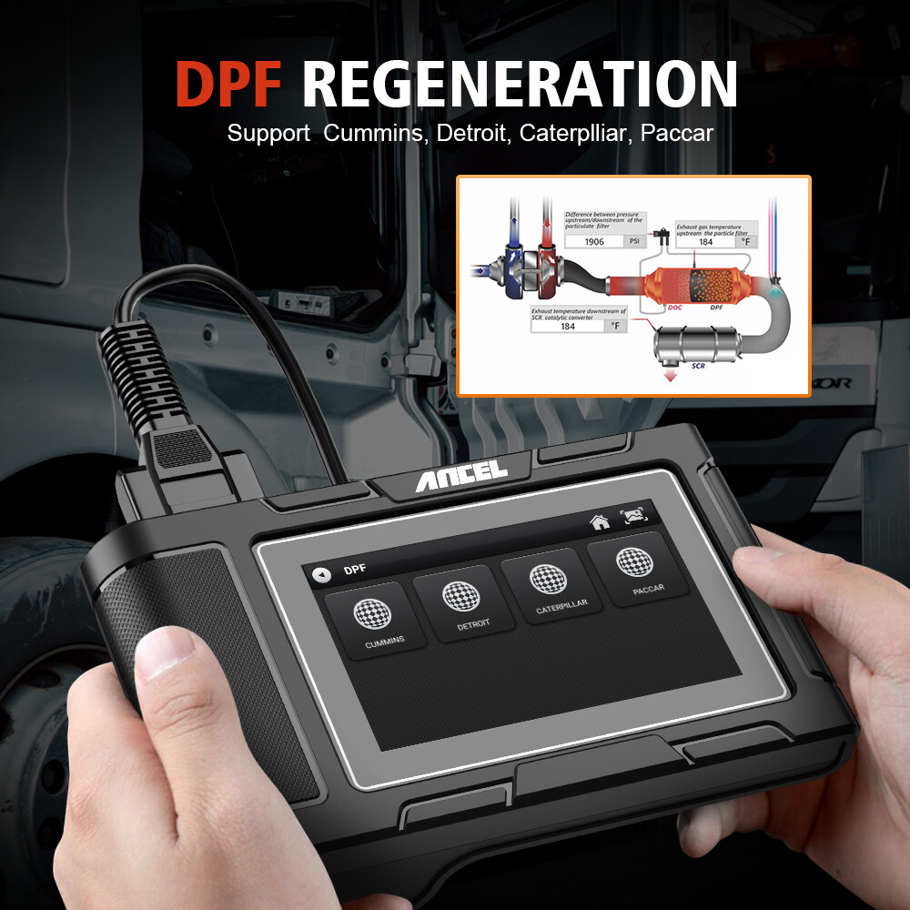 ANCEL HD3400 DPF Regen Heavy Duty Truck Diagnostic Scanner OBD2 Car Code Reader