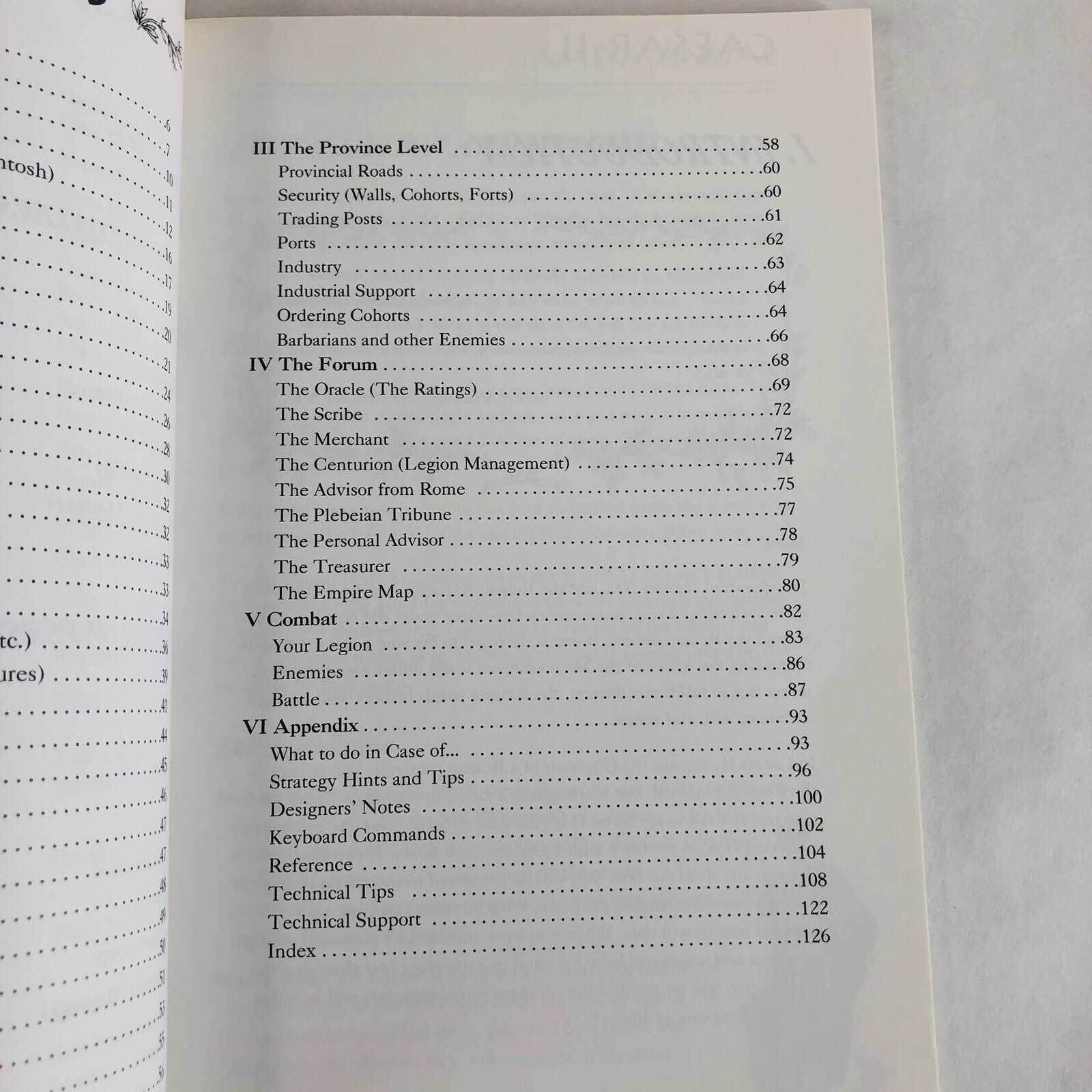 Caesar II Game Manual For Sierra RPG Strategy Reference Softcover Vintage