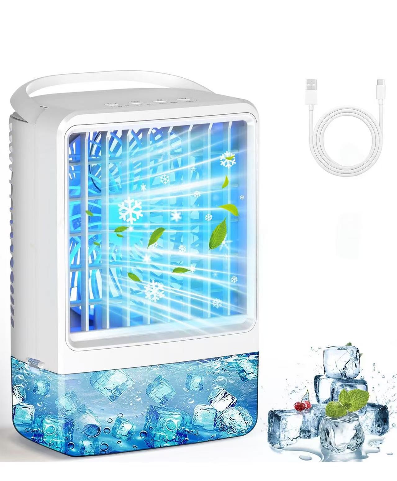 Portable Air Conditioner Cooling Fan Rechargeable Fans with Remote for Room Offi