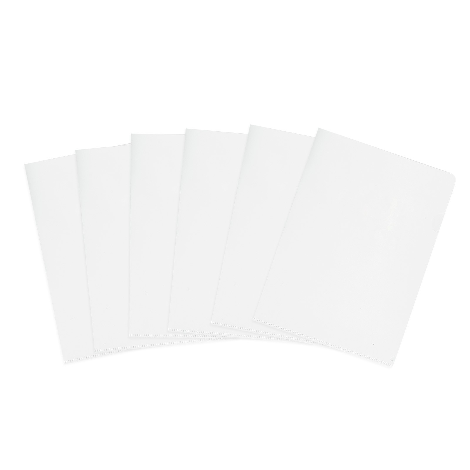 6 Pack L-Type Plastic Folders, Clear Folders, Milky White