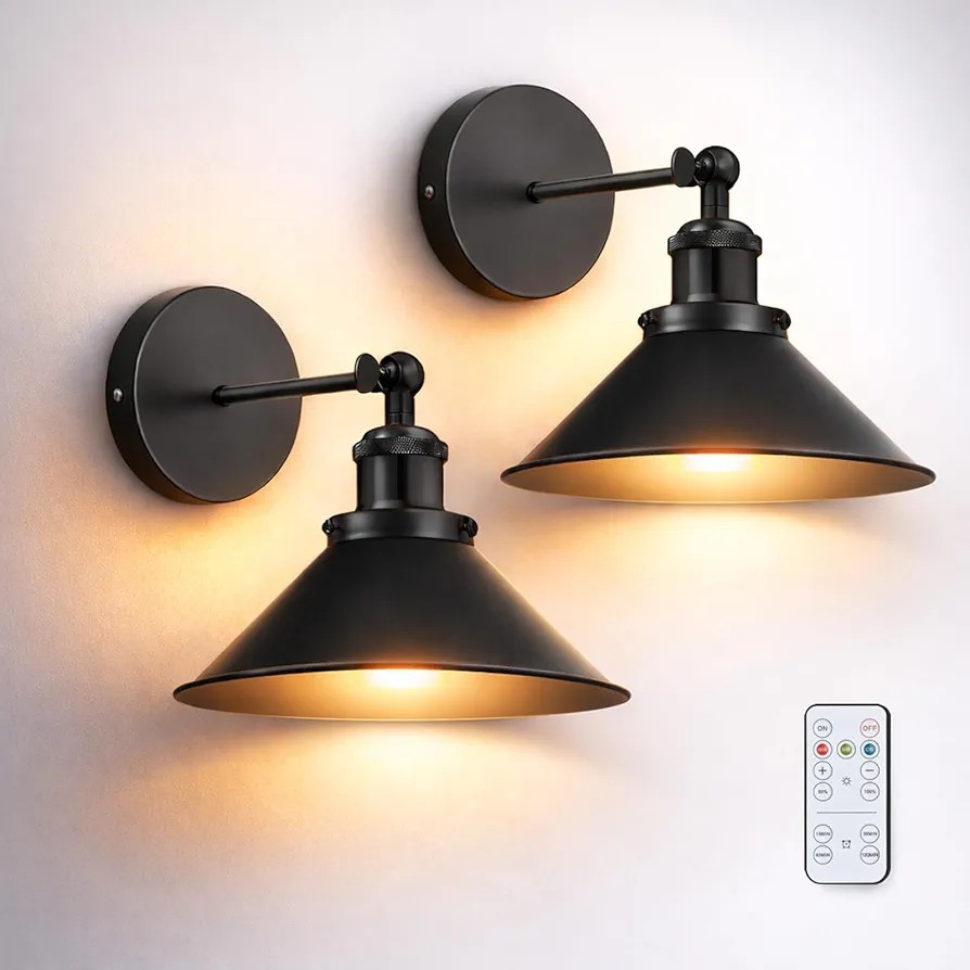 Battery Operated Wall Sconce Set of 2,Vintage Sconces Wall Decor Set of 2