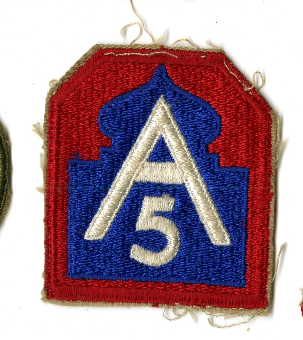 Fifth Army White Back Patch WWII Vintage Italy Europe Mark Clark