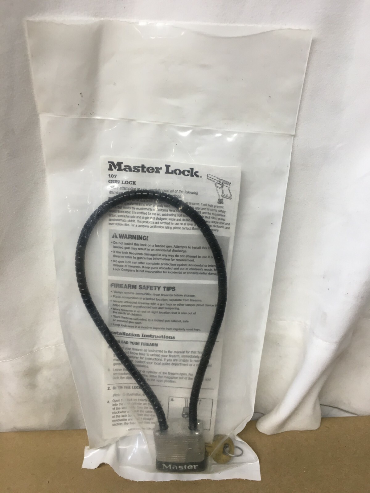 Master Lock Braided Steel Cable Gun Lock 107