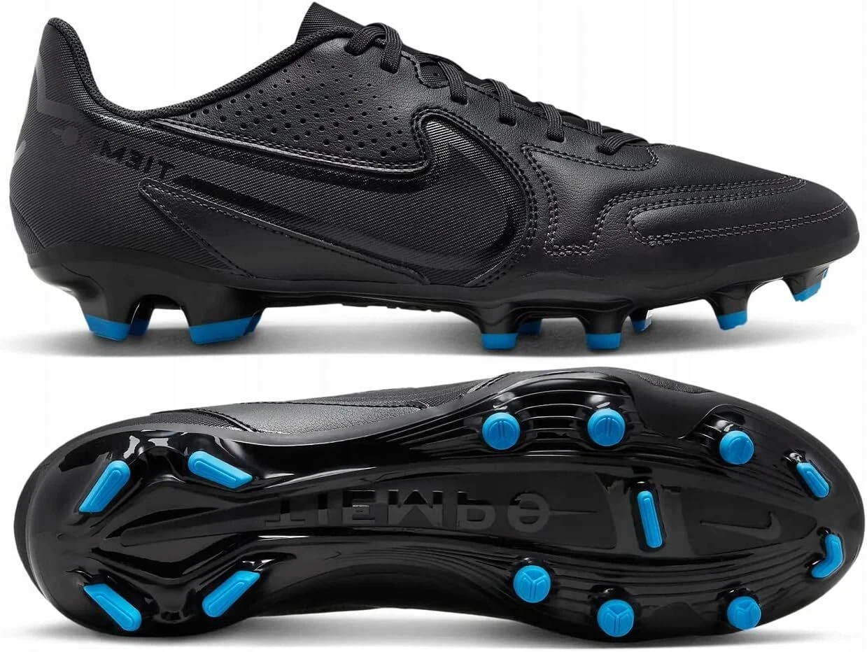 NEW Nike Youth Tiempo Legend 9 Club FG Soccer Cleats Black Blue DA1176-001 Sz5Y