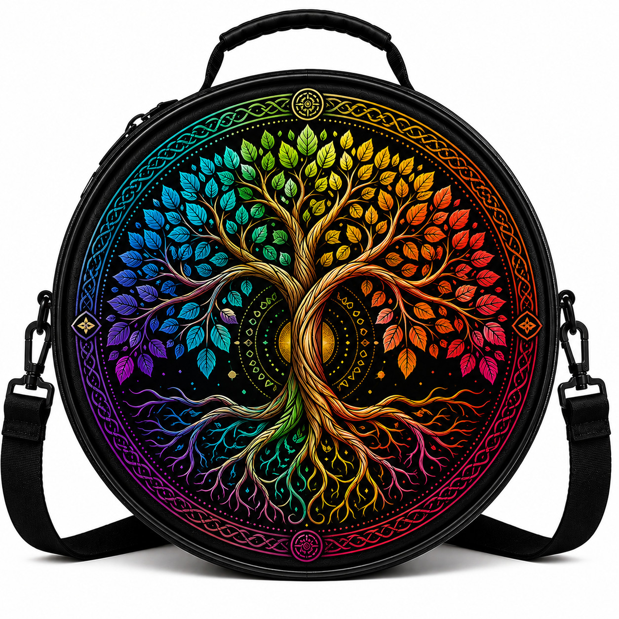 Tree of Life Drum Bag Carry Case Fits 12-24 Inch Shaman Frame Drum Shoulder Bag