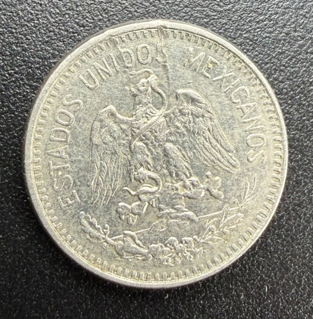 1913 Mexico Nickel 5 Centavos Coin Circulated National Arms KM# 421 (0235)