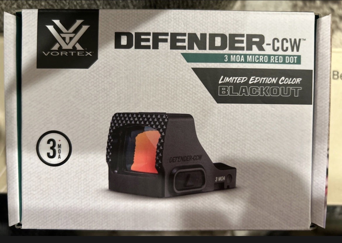 Vortex Defender-CCW 3 MOA Micro Red Dot Sight DFCCW-MRD3-BO LIMITED BLACKOUT