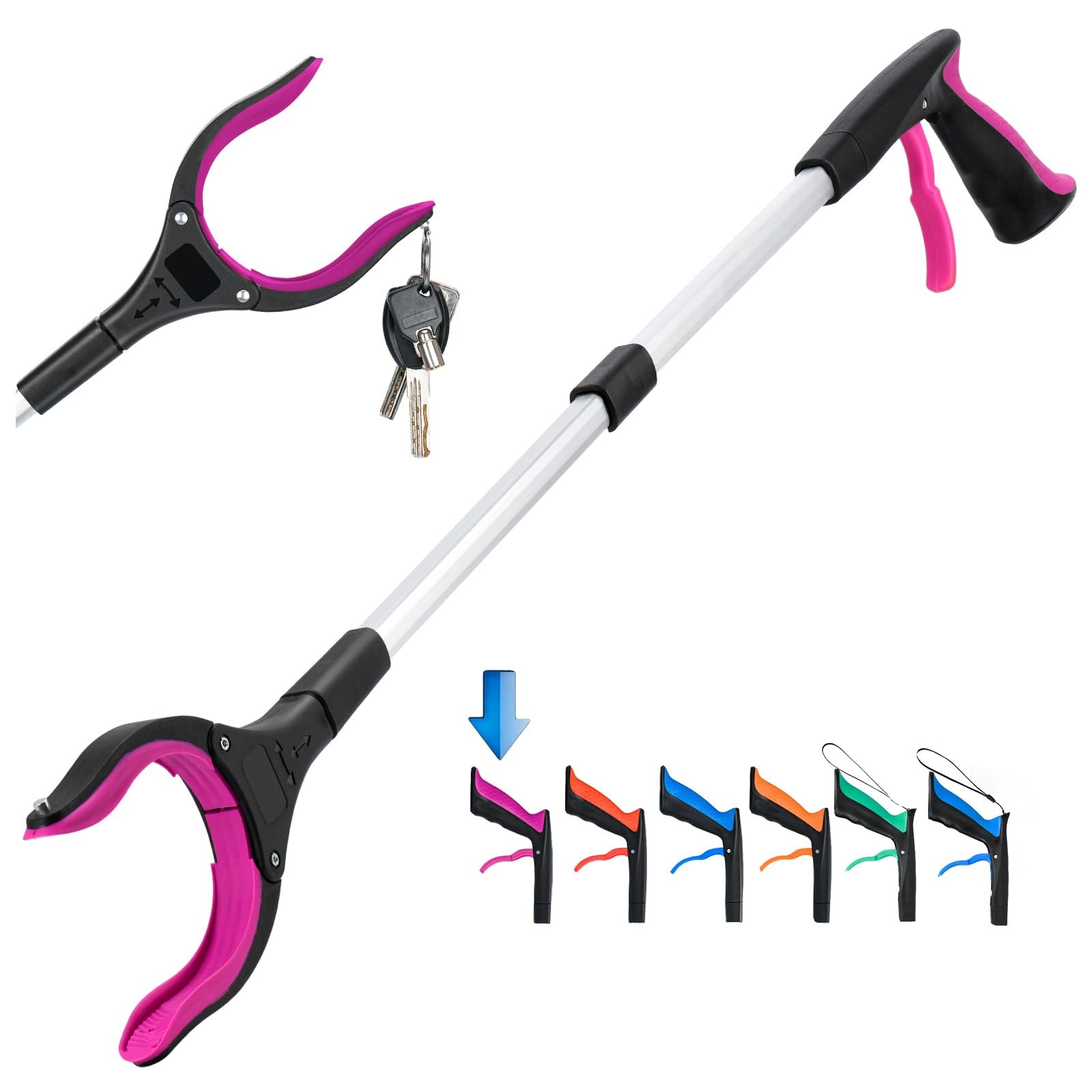 Grabber Reacher Tool,32 Inch Extra Long Foldable Pick Up Stick with Strong Gr...