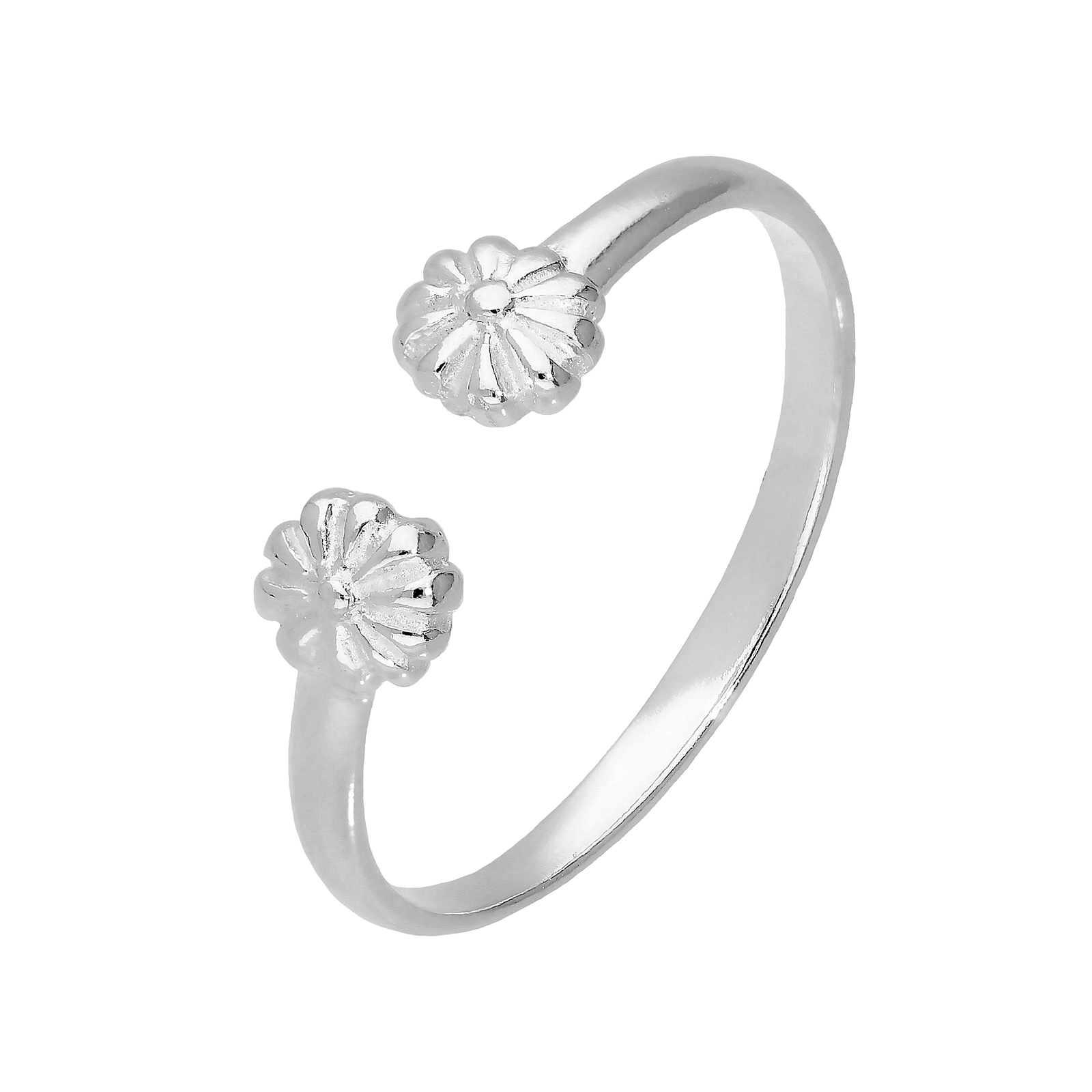 Sterling Silver Flowers Adjustable Toe Ring Plant Daisy Nature