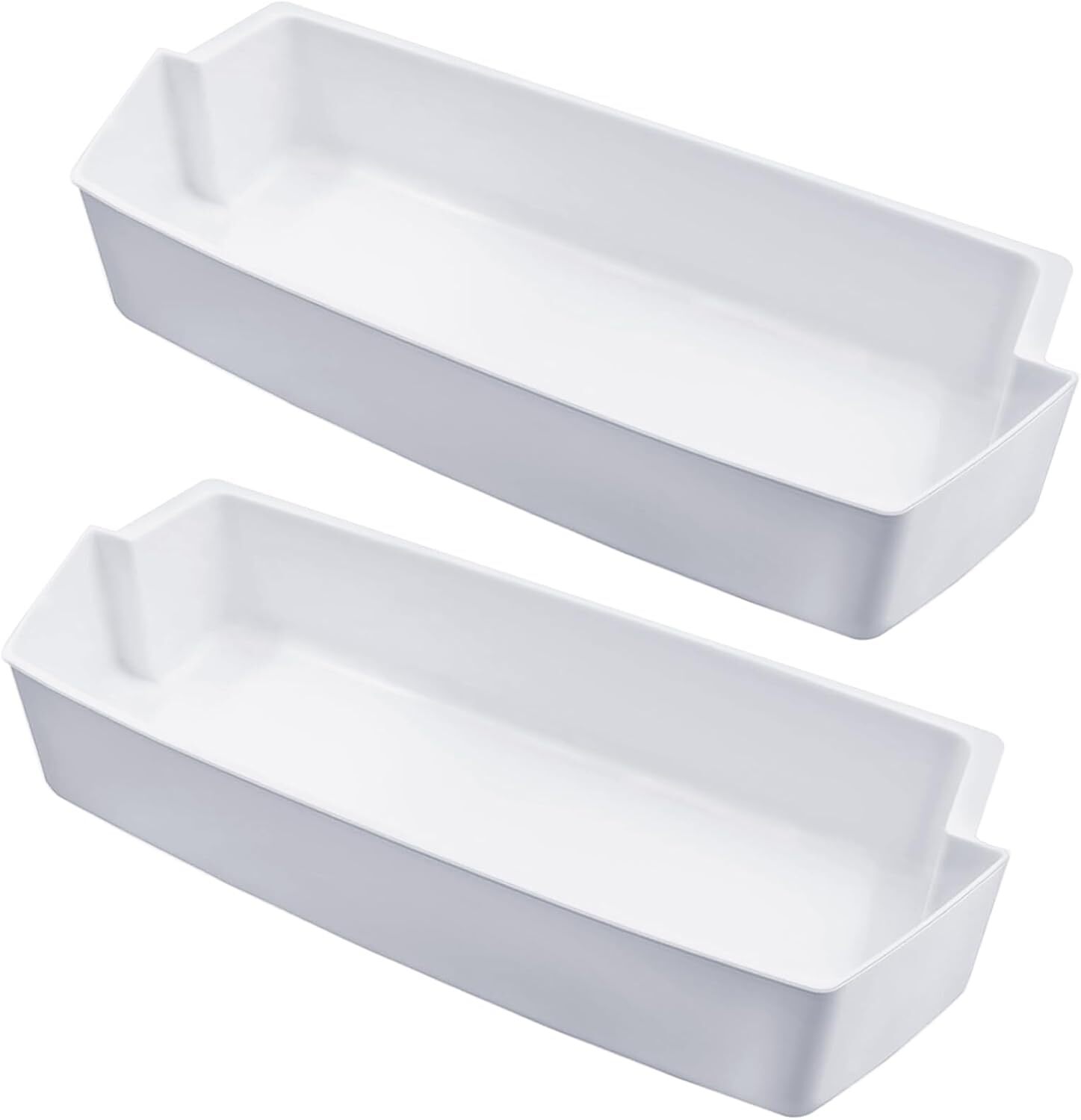 White Shelf Bin Compatible with Kenmore Whirlpool Refrigerator 2187172 2-PC