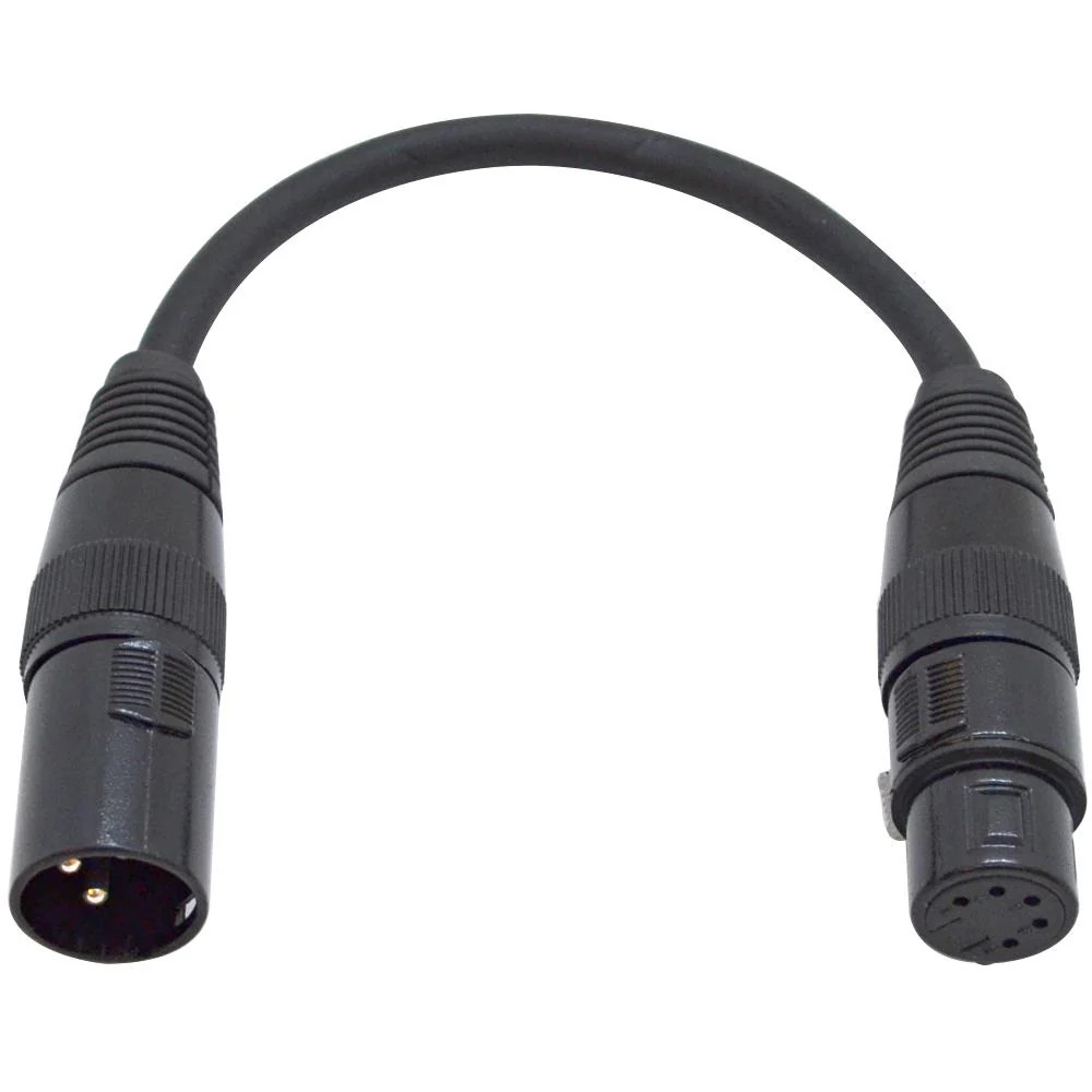 6 Inch 3 Pin XLR Male to 5 Pin XLR Female DMX Adapter Cable