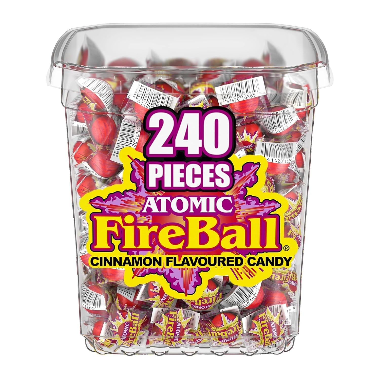 Wonka Atomic Fireball Cinnamon Candy, 240 Individually Wrapped Pieces, 64.8 oz B