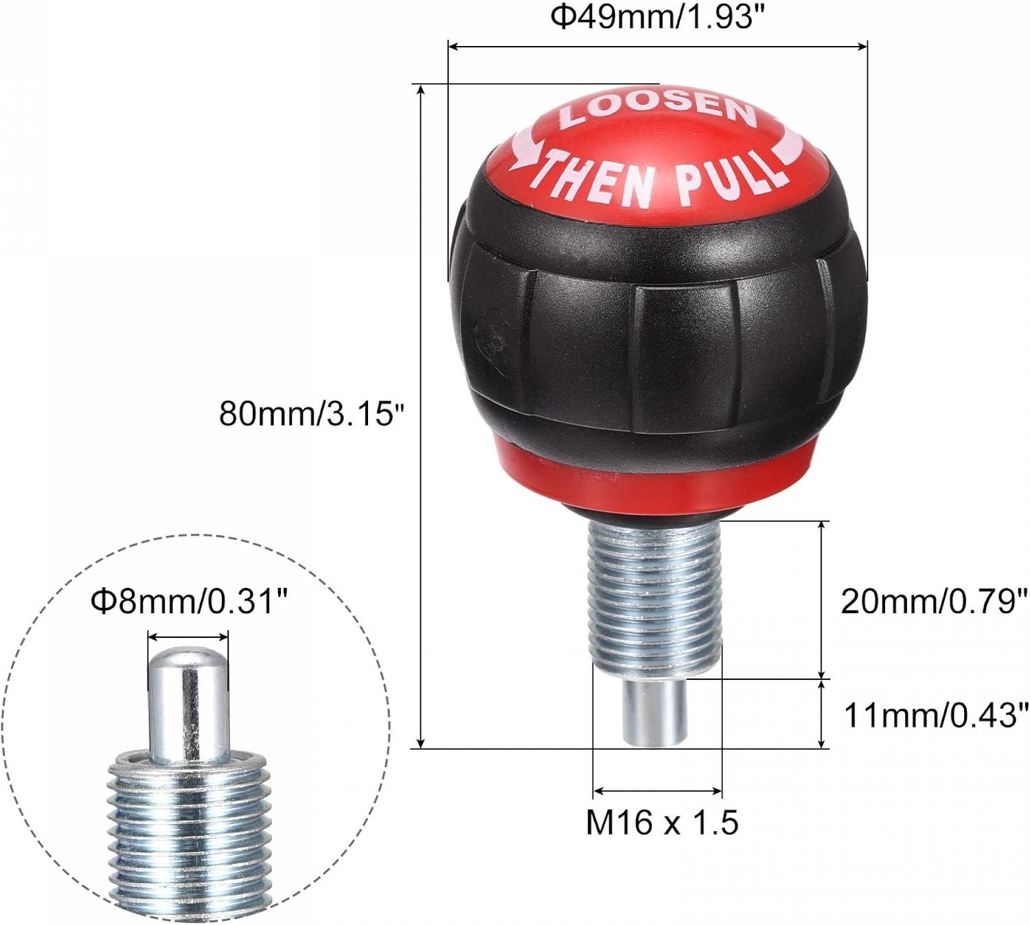 Easy-Install Red Spring Handle Knob for Indoor Exercise Bikes – Sturdy Design