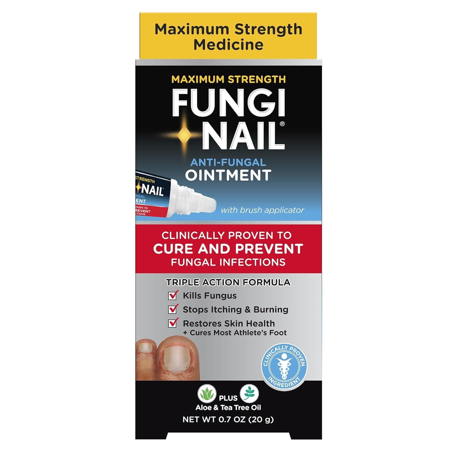 Fungi Nail Anti-Fungal Ointment 0.7 Fl Oz, Kills Fungus That Can Lead to Athlete