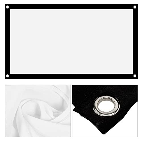 40 Inch Projection Screen,16:9 Thicken Portable Non Crease Soft White Polyest...