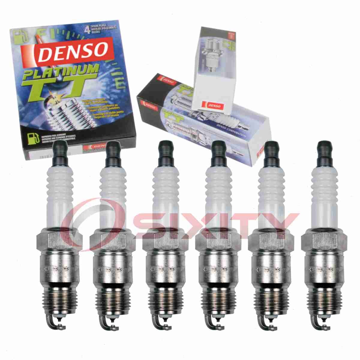 6 pc Denso Platinum TT Spark Plugs for 1987-1988 GMC R2500 4.8L L6 Ignition tz
