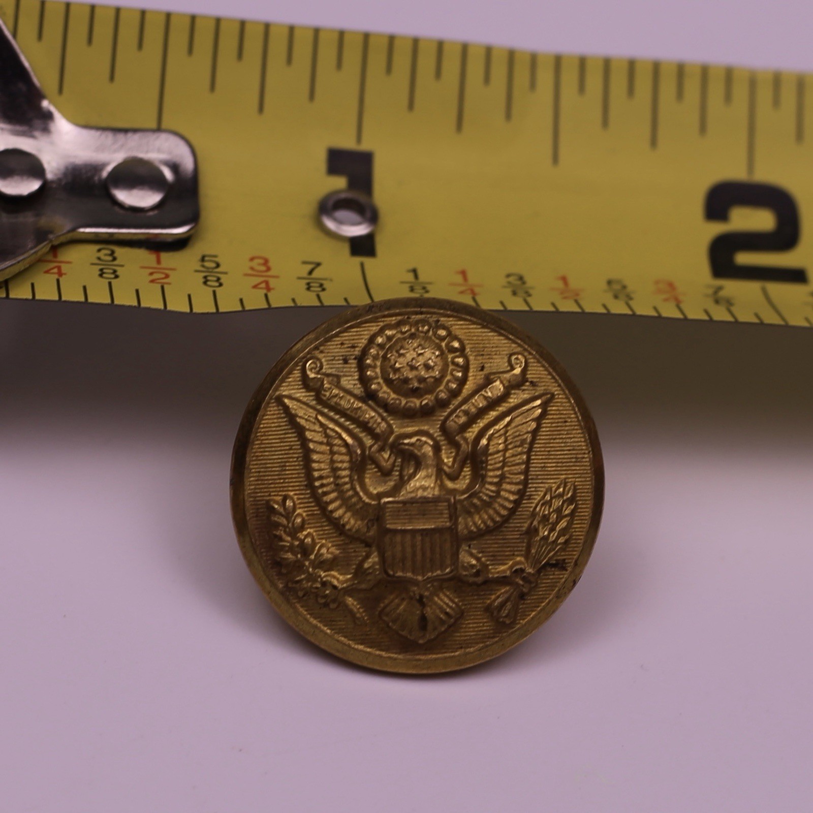 U.S. Military Army 7/8” Great Seal Brass Button WATERBURY BUTTON CO. CONN.