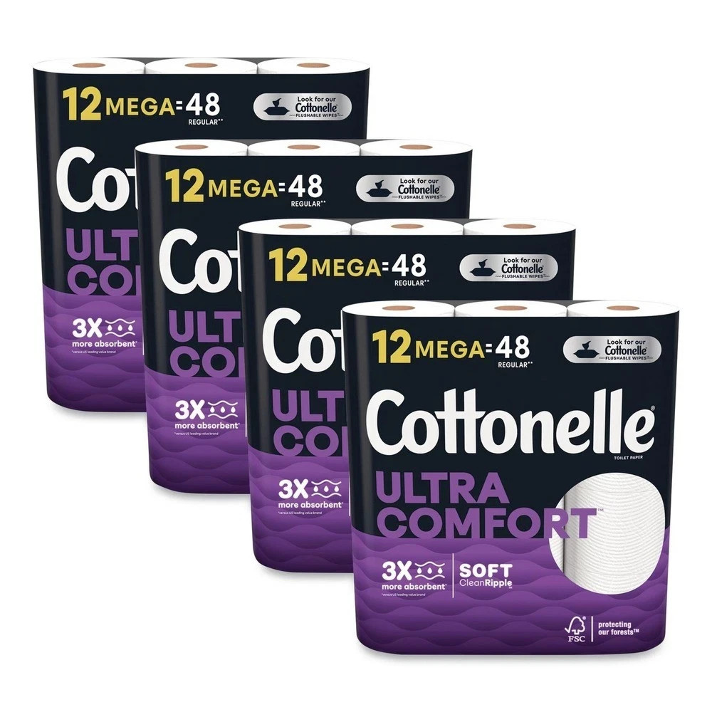 Cottonelle 55494 Soft Mega Rolls Ultra ComfortCare Toilet Paper (48/CT) New