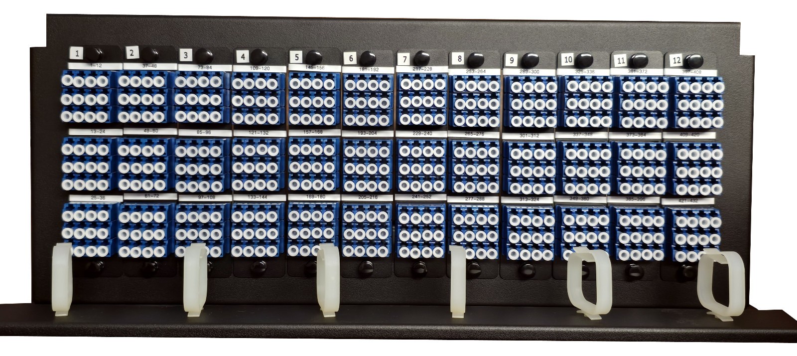 Fiber Optic Rack Mount 4RU LC/UPC SMF 432 Fiber FDP Patch Panel with Hose Clamps