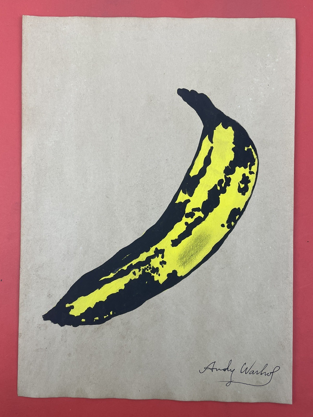 Andy warhol Drawing on paper (Handmade) signed and stamped
