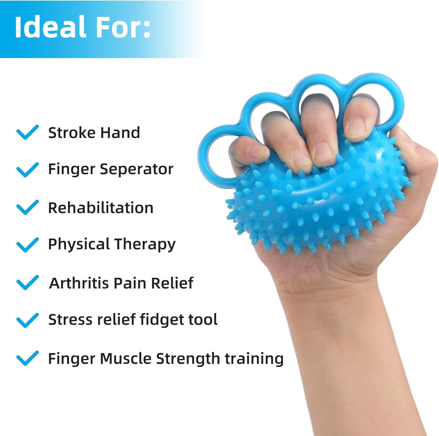 Hand Exercise Ball Finger Therapy Ball - Grip Strengthening, Improve Flexibility