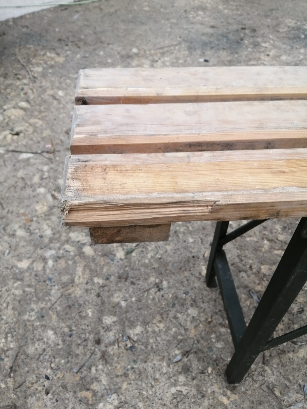 British Army Wooden Trestle Folding Bench Military School Event Surplus