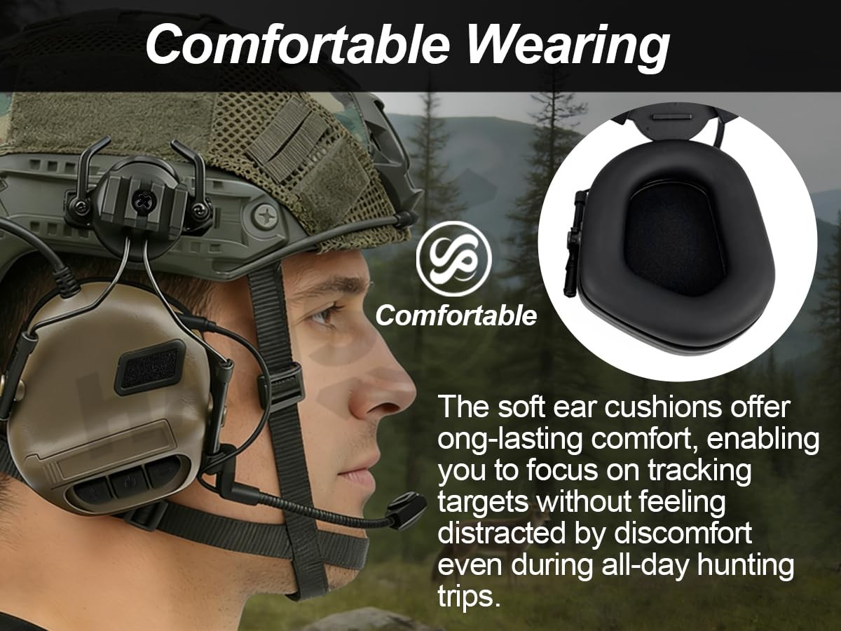 HANSTRONG GEAR Tactical Headset Unlimited Power Intercom with OD Green