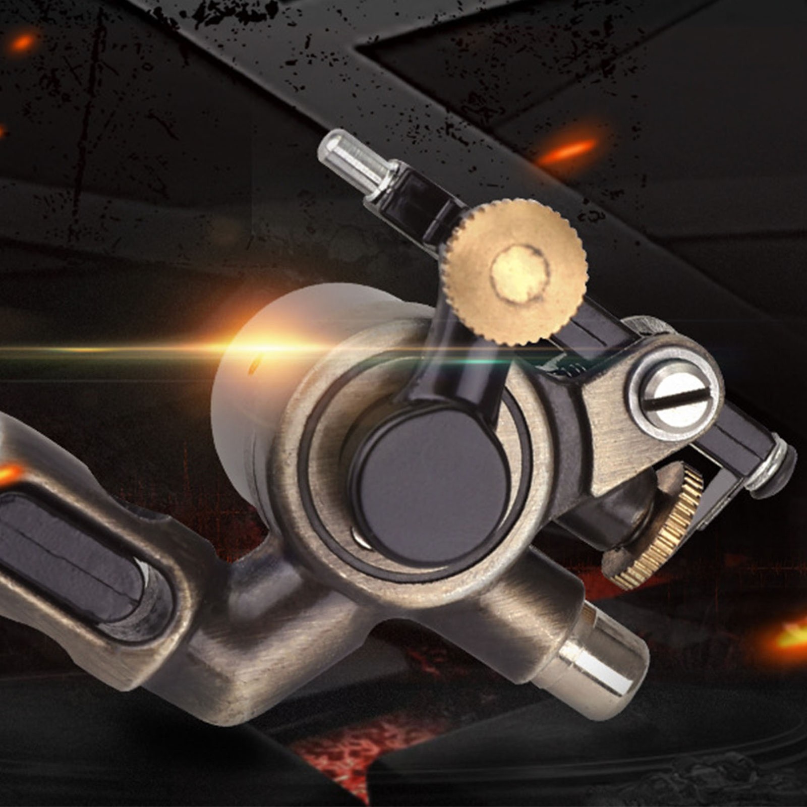 § Bronze Tattoo Machine Copper Alloy Liner Shader Stroke Adjustable