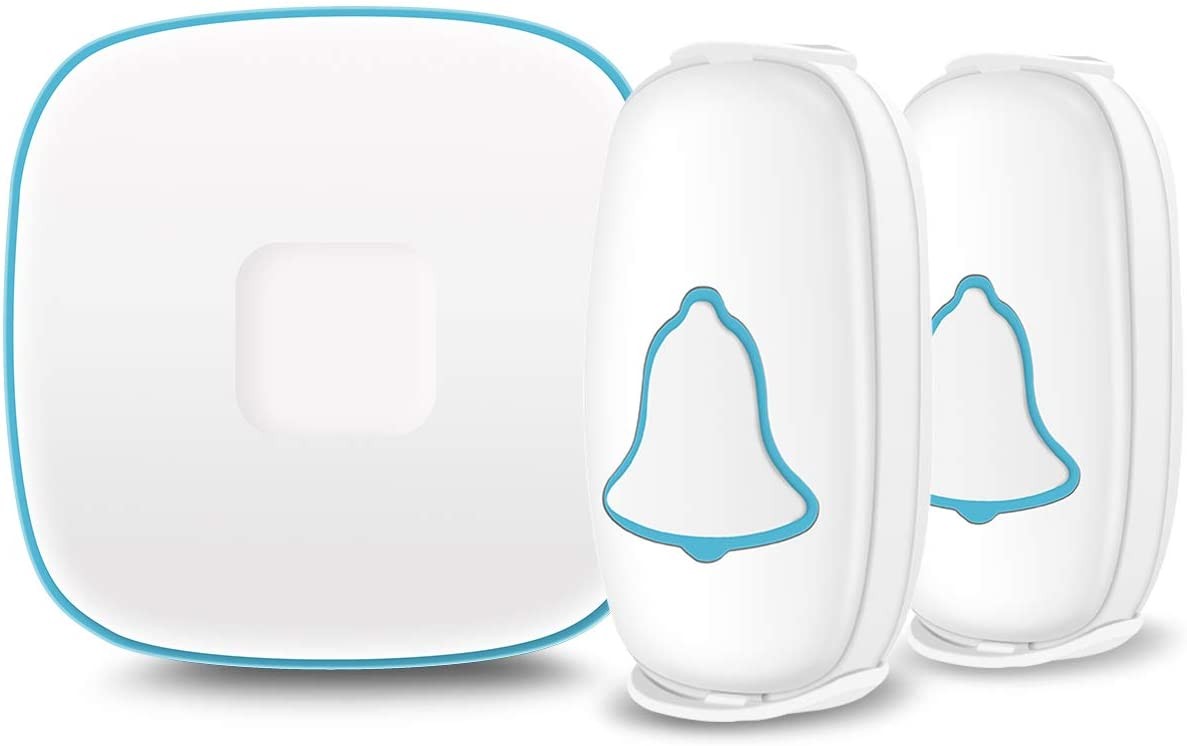 Wireless Doorbell, BoYing 38 Melodies and Led Flash 2 Remote Buttons