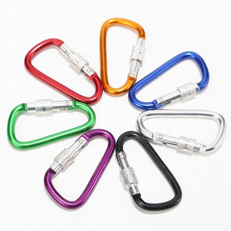 3" LOCKING D-CLIP HOOKS utility aluminum Carabiner FOR camping/hiking/climbing
