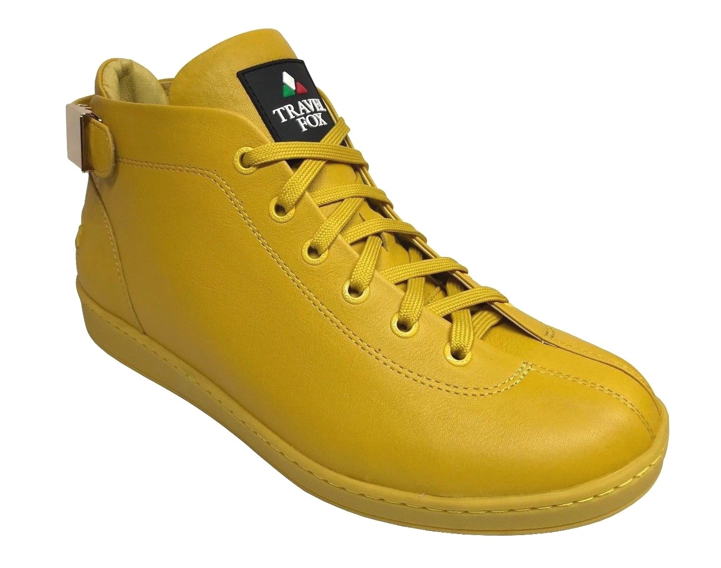 Travel Fox Men's Leather Yellow Sneakers 915601-11