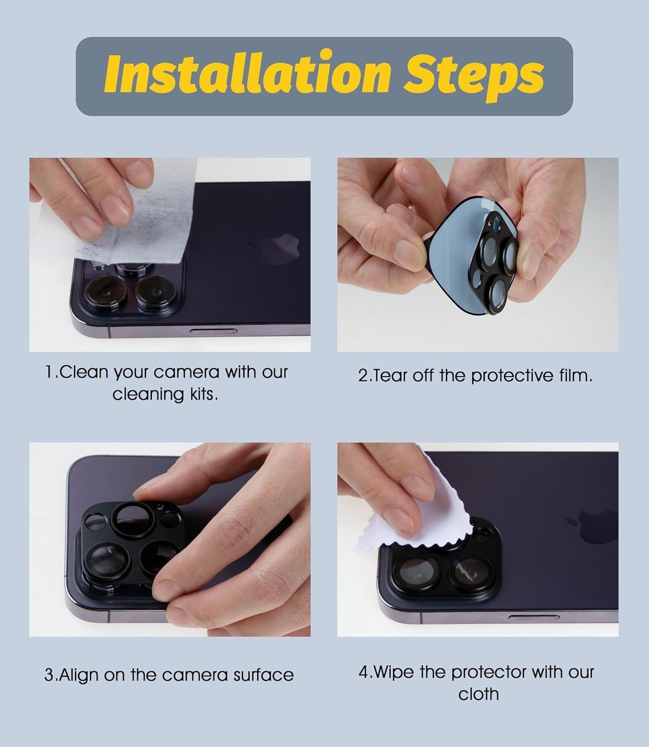 High Definition Camera Lens Protection for Quest 3 - 2 Sets with Cleaning Kit
