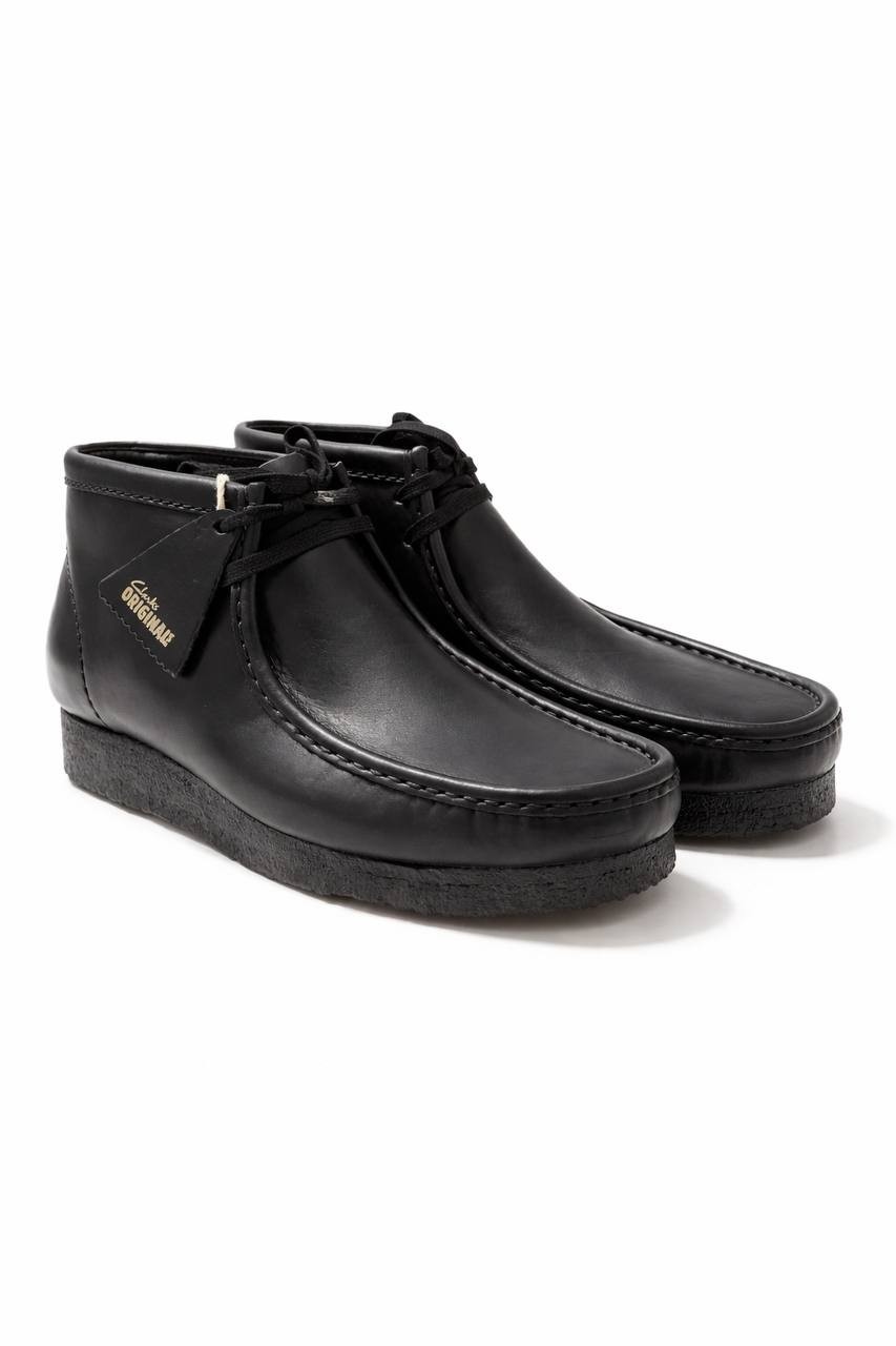 Clarks Men's Wallabee Boots 26155512  Black Leather