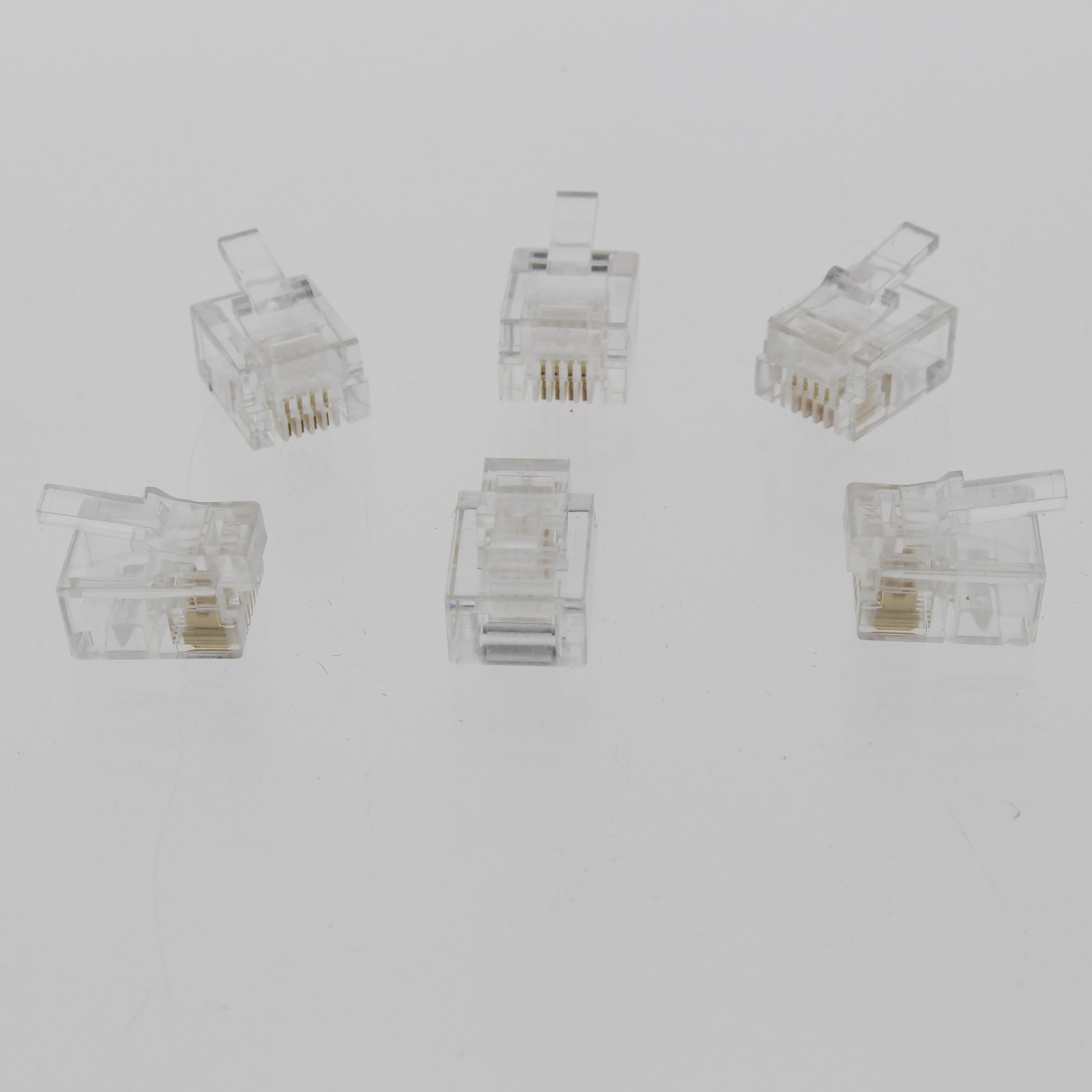 Lance Industries Phone Accessories 6 Standard 4-Wire Clear Modular Plugs 6-Pack