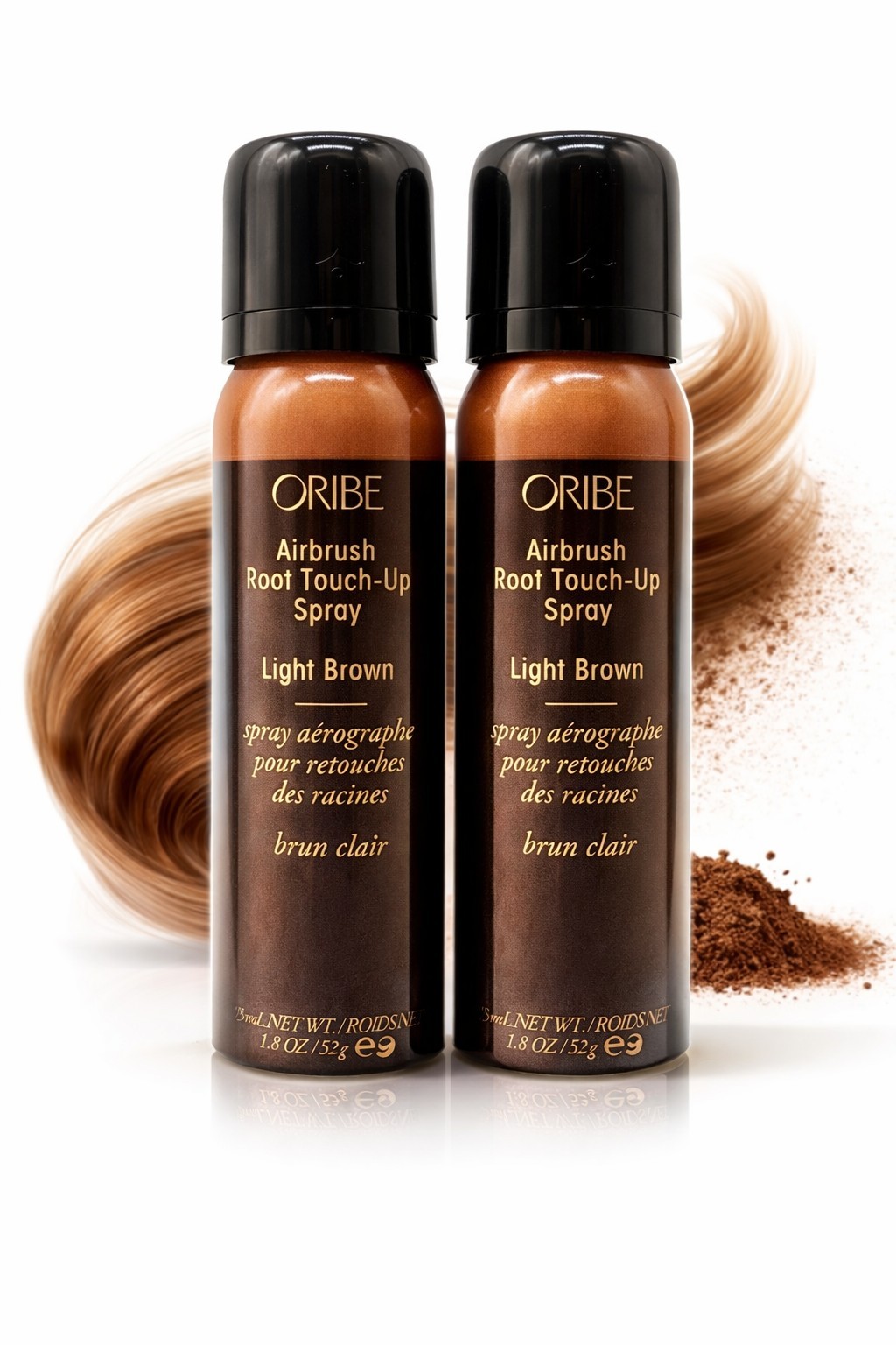 Oribe Airbrush Root Touch Up Spray Light Brown 2 Pack 1.8oz Gray Coverage