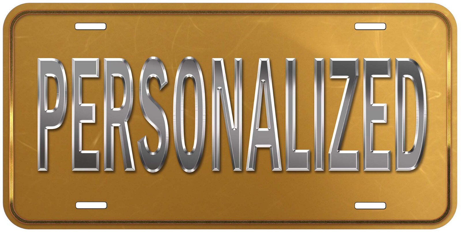 Gold Metal Colored 003 Any Name Personalized Novelty Car License Plate
