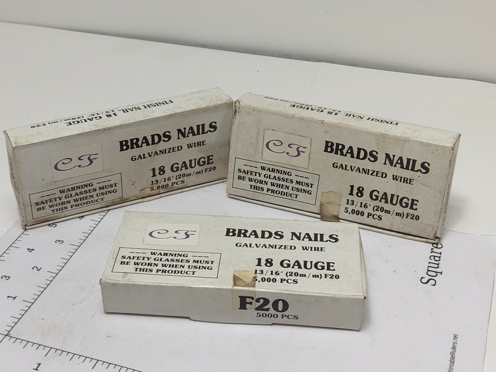 LOT OF 15,000 18 GA. BRAD NAILS 13/16" LONG F20 (NIB)