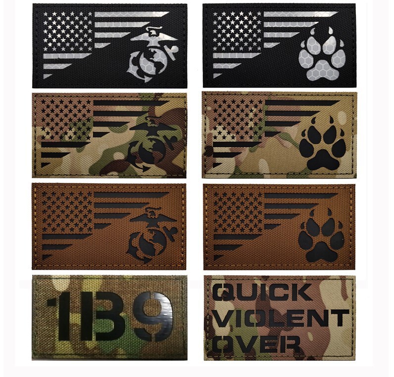 Reflective IR USN US NAVY SEAL USA US AMERICAN FLAG TACTICAL HOOK LOOP PATCH CP