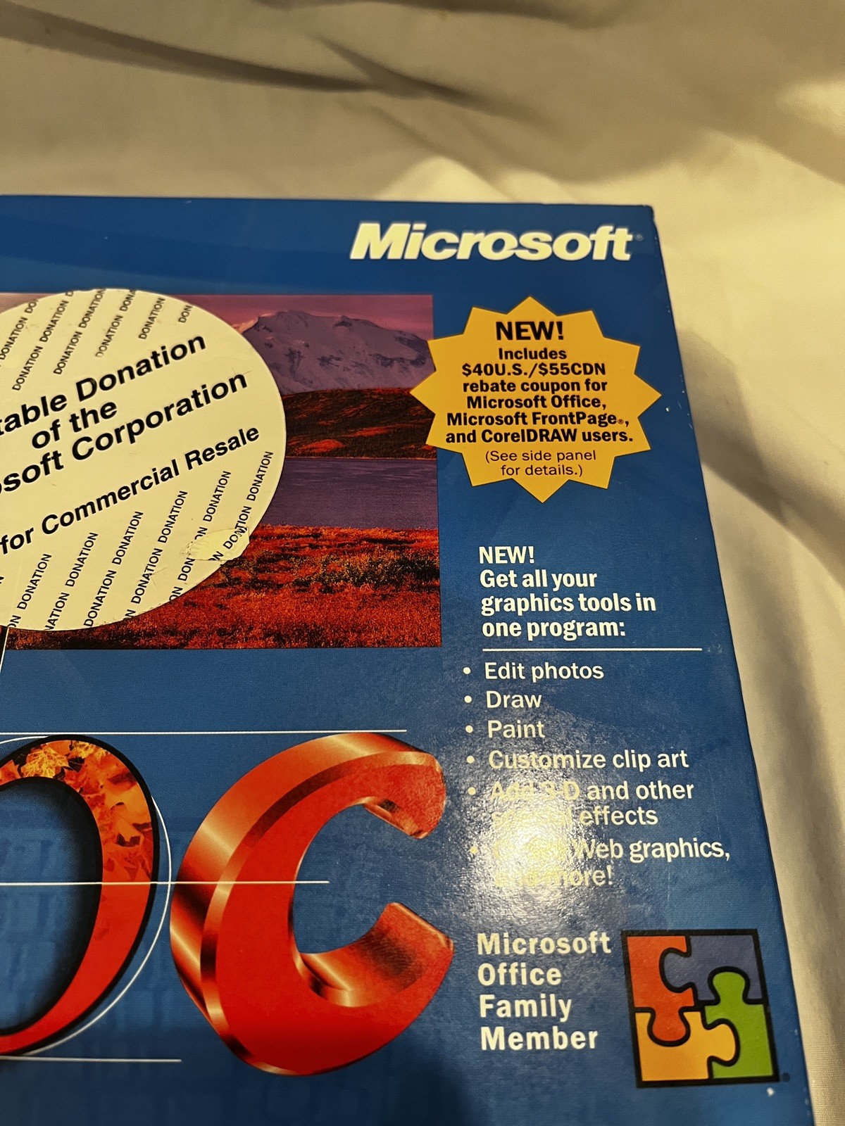 Sealed Microsoft PhotoDraw 2000 V1 Rare Charity Edition Unarchived Extra Program