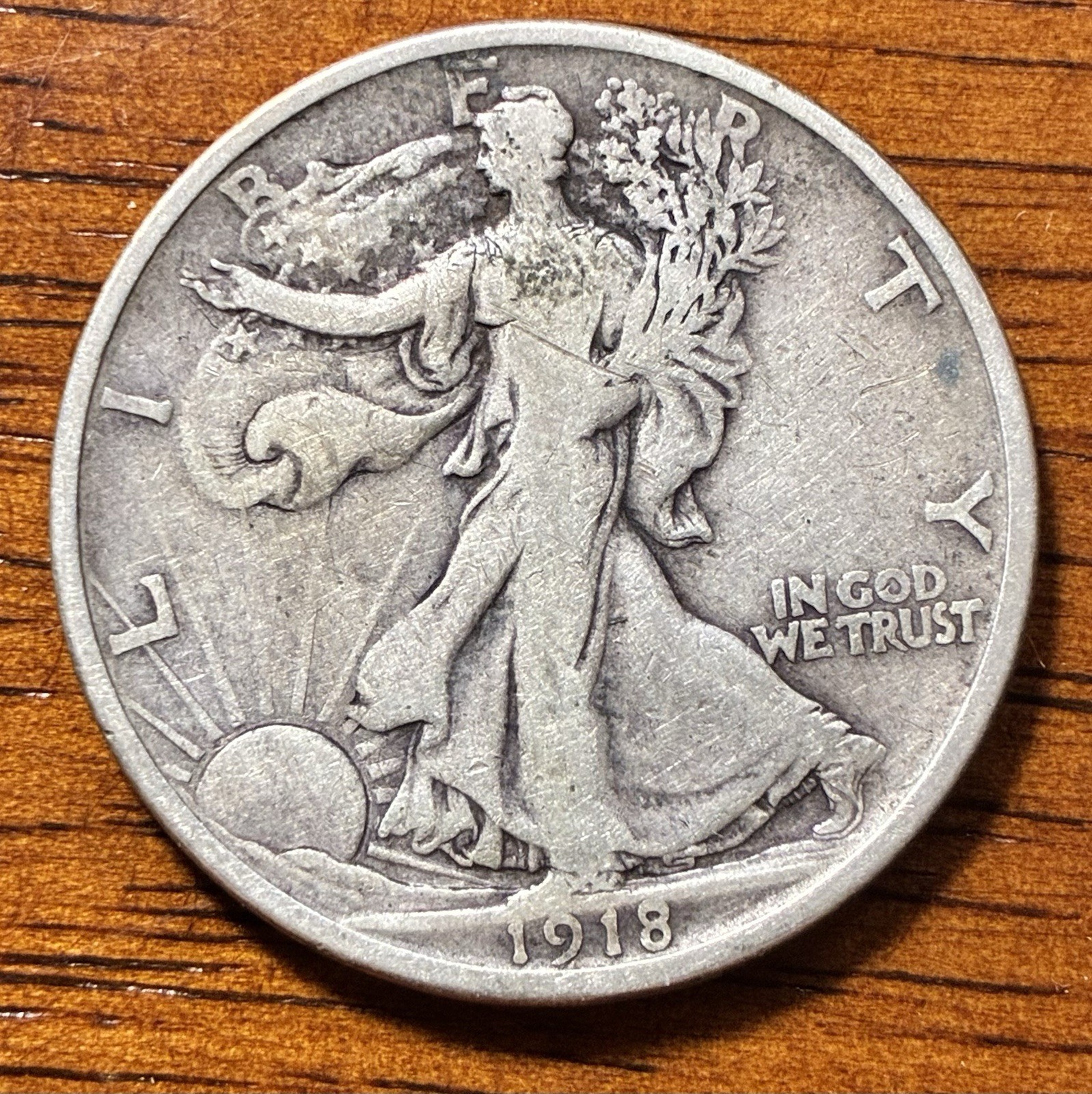 1918-D Walking Liberty Silver Half Dollar