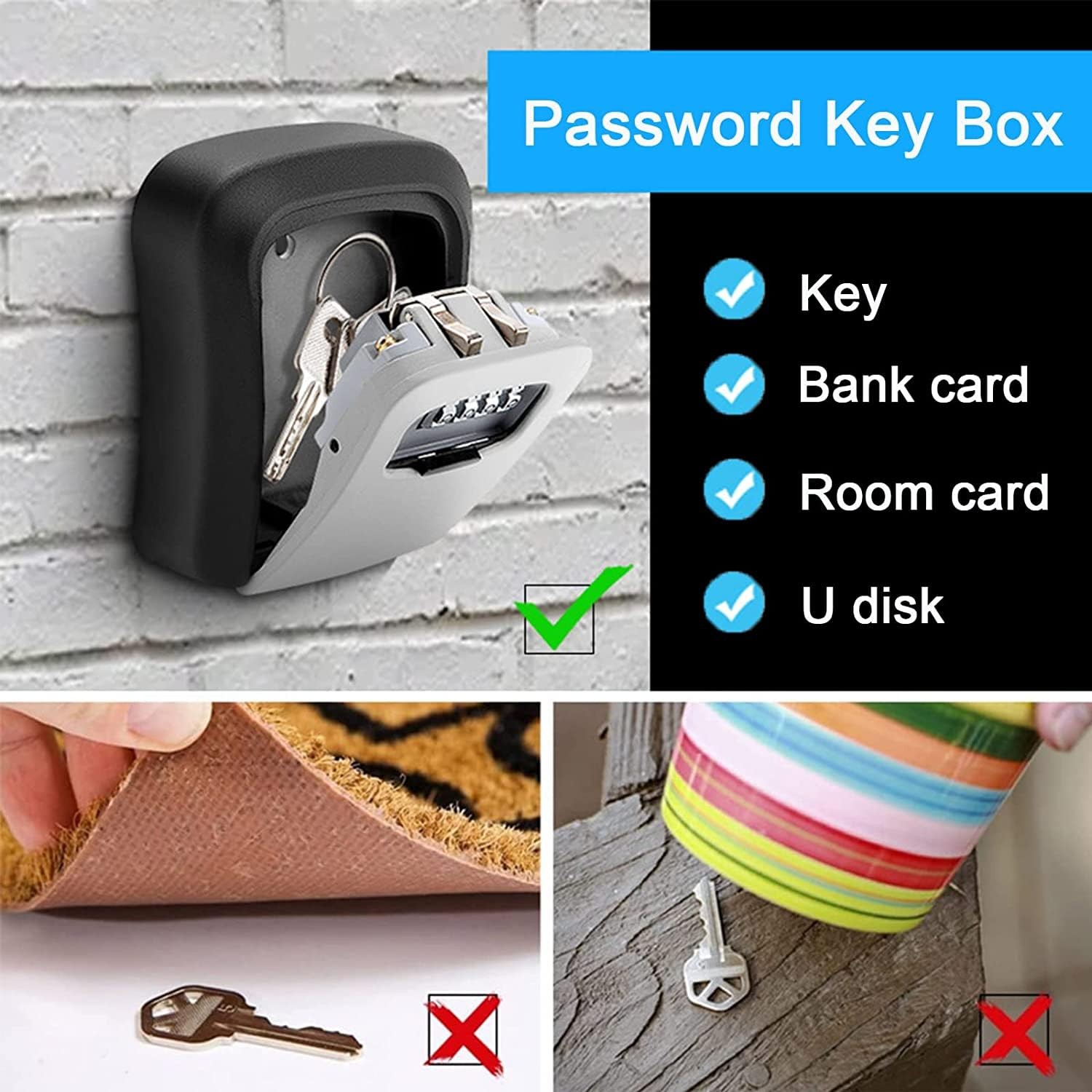 TTRWIN Key Lock Box, Resettable 4 Digit Combination Spare 1 Pack, Gray-116