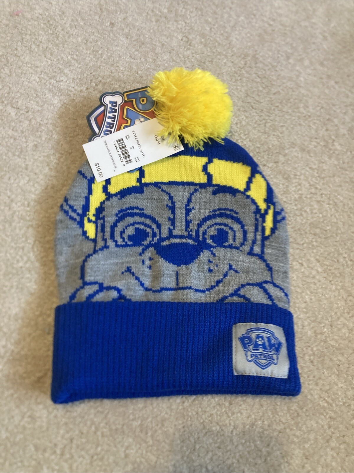 Paw Patrol Nickelodeon Unisex Kids Beanie Hat Toboggan One Sz Blue Gray Yellow