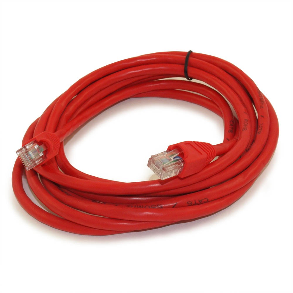 10ft Cat6 Ethernet RJ45 Patch Cable  Stranded  Snagless Booted  RED