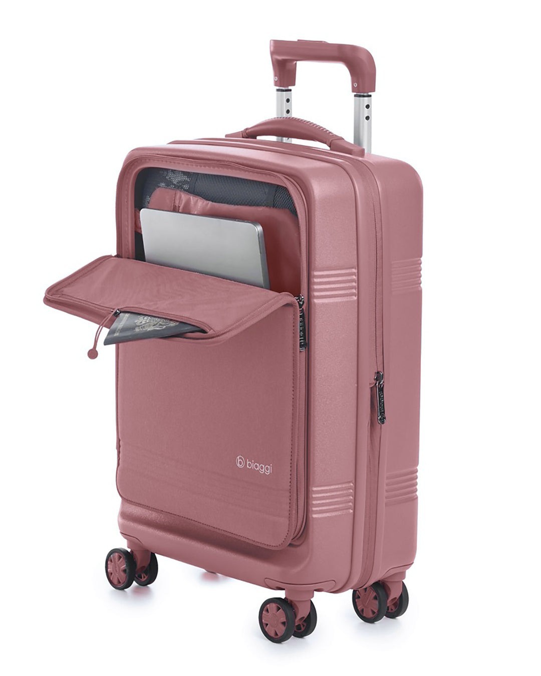 Biaggi Runway Hardside Hybrid 22" Carry On Luggage Blush