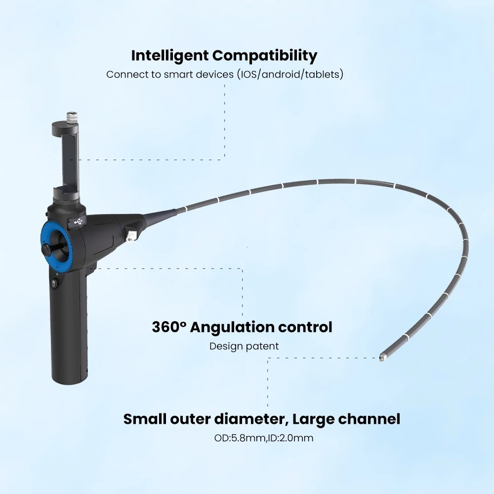 360° Rotating Endoscope - Human/Vet Use for Laryngoscopy & Bronchoscopy
