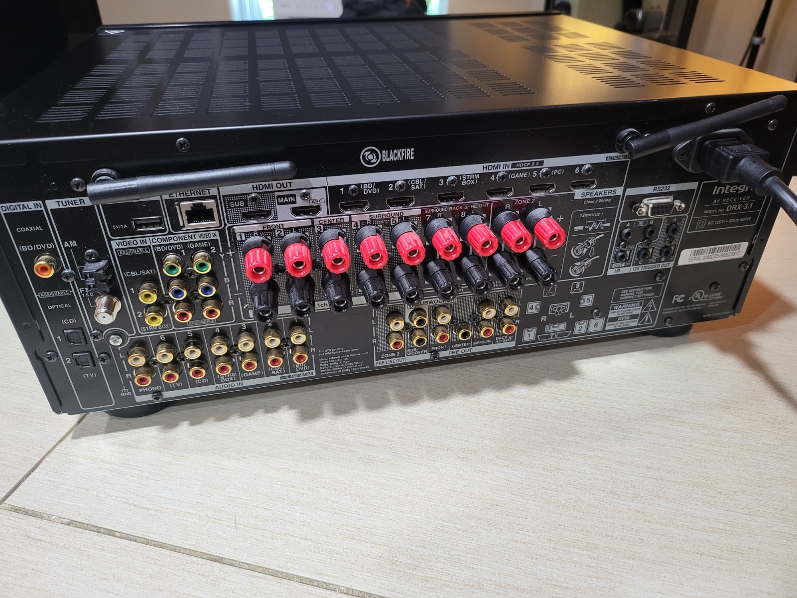 Integra DRX-3.1 7.2Ch 4K AV Receiver Wi-Fi Bluetooth Atmos