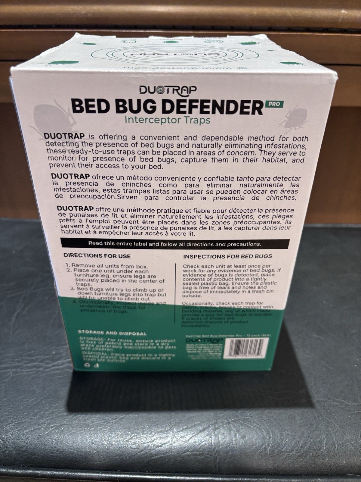 Duotrap 12 Count Bed Big Defender Interceptor Traps , Black