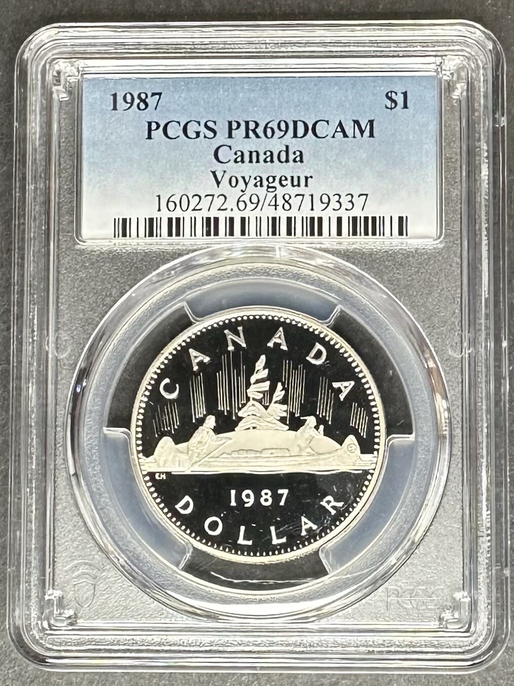 1987 Canada Voyageur Dollar PCGS PR-69 DCAM, Buy 3 Items, Get $5 Off!!